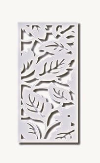 VIMA(Leaves) Decorative Wall Art Panel - 48" L x 24" W x 1/2" H, White Color PVC Board Panel with Private Screen Fence Design for Home Renovation & Wall Decor