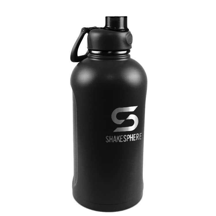 SHAKESPHEREStainless Steel Sports Water Bottle - 34oz Double-Walled Hydration Jug, Leak-Proof with Handle - Reliable Workout Hydration, Gym Sessions - Outdoor Fitness Adventures (Black)