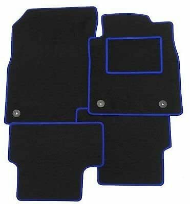 TAILORED TO FIT PEUGEOT 308 ALLURE (2014-2018) - FULL SET OF TAILORED LUXURY CAR MATS - BLACK MAT + BLUE EDGING