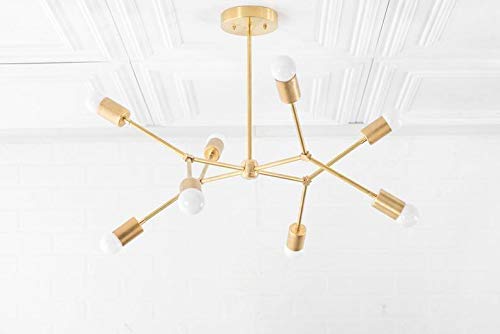 ATHARV DECOR 40W Vintage Brass Finish Pendant Ceiling Hanging Chandelier Lamp for Dining Room