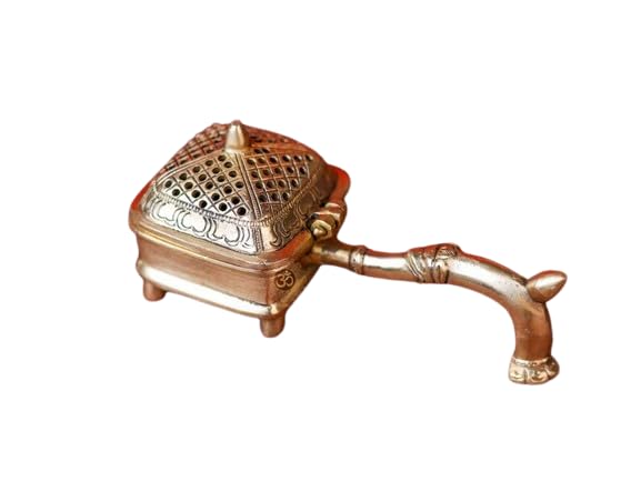 Brass Incense Burner Holder - 6.5" Inch |Dhoopdaan for Home and Temple Decor | A Housewarming Gift | Loban Burner | Home Purifying | Spiritual Incense Burner |Loban Holder Dhuni Temple