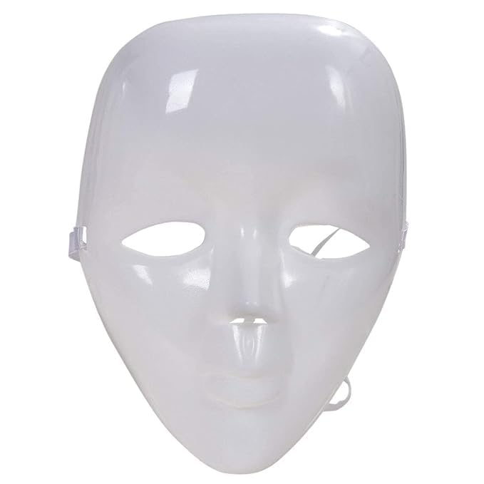 JAGMOOLYA PRODUCTS Scary White Blank Face Masks for Halloween Parties Annual Day Celebration Fun