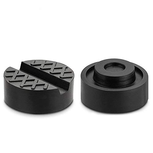 Jack Pad Universal Floor Jack Disk Rubber Slotted Floor, Jack Pad Frame Rail Adapter Pinch Weld Protector Vehicle with Grooves 65 33mm (2 Pack)