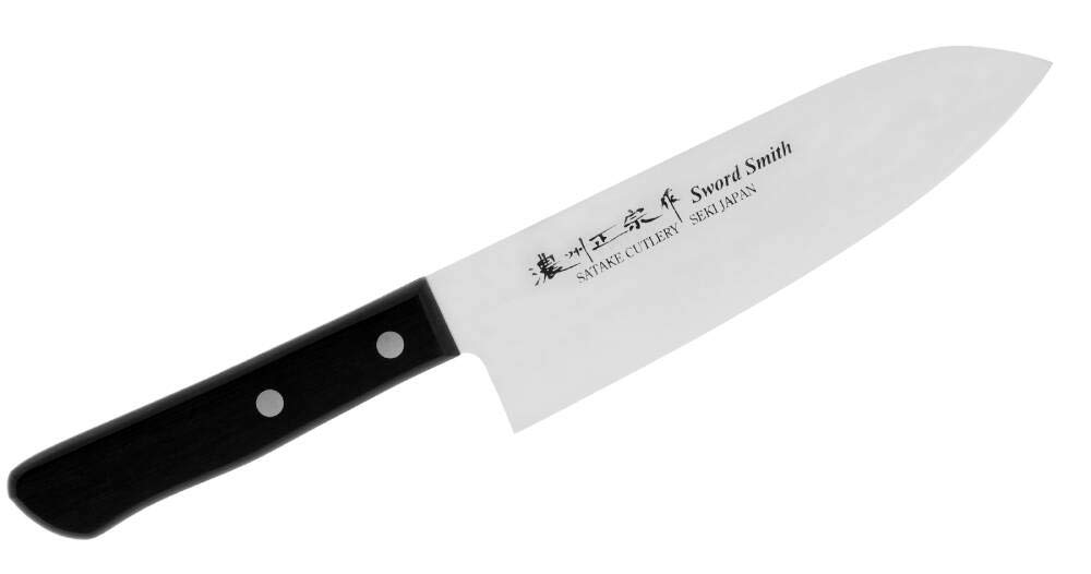 Satake Made In Japan Molybdenium Vanadium Stainless Steel Chef's Knife (801-812 Santoku Blade 170mm)