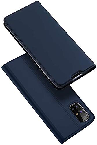 More FitMore Fit Flip Folio Wallet Case for Samsung Galaxy M31s, Kickstand Leather Magnetic Flip Cover for Samsung Galaxy M31s - Blue