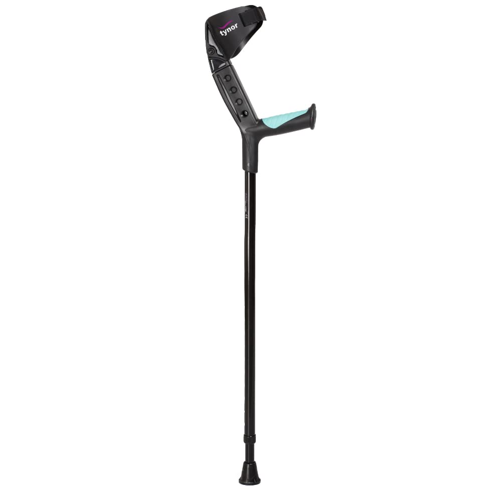 Tynor Elbow Crutch Adjustable, for men & women, Lightweight & Durable Crutch for Mobility Support, Comfortable Ergonomic Design | Universal Size, 1 Unit (Black)