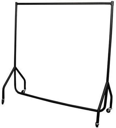 Display Guru Heavy Duty 6ft Garment Rail Steel Black Clothes Rail Hanging Carboot Display Rail 5FT High with free Pair of 6 inches Extension poles