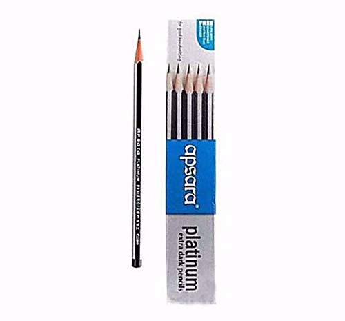 APSARA Platinum Extra Dark 10 x Wooden Pencils Eraser Sharpener