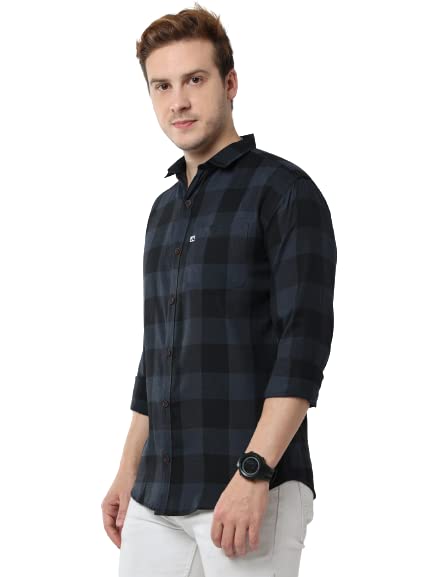 ALLWIN PAUL Regular Fit Checkered Cut Away Collar Casual Shirts for Men(TT)