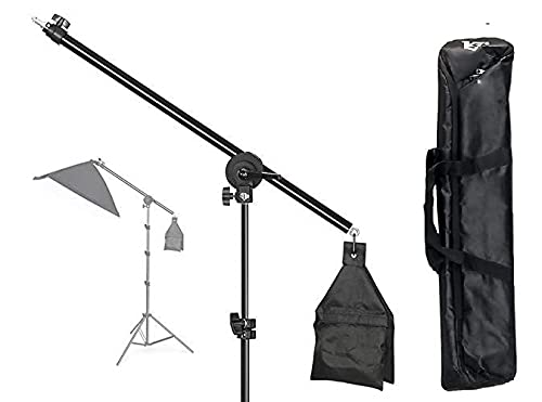 HIFFIN Photo Studio 9 FT Light Stand with 4.5 FT Boom Arm and Empty Sandbag for Supporting Softbox Lighting Photography Tripod with Carry Bag