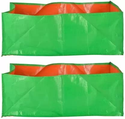 MASHKI Rectangular HDPE 18"x12"x9" Inches Grow Bags for Home Gardening/Terrace and Balcony Gardening (18"x12"x9", 2)