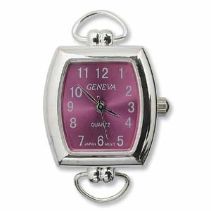 boxdisplays Silver Plated Watch with Purple Face - (WFCL-15PU)