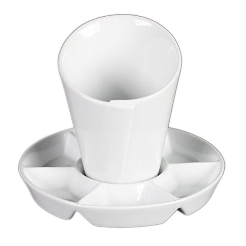 Holst PorzellanSL 130 FA2 Chip Bowl and Frit Bag Serving Set 2-Piece White 18.5 x 18.5 x 15 cm