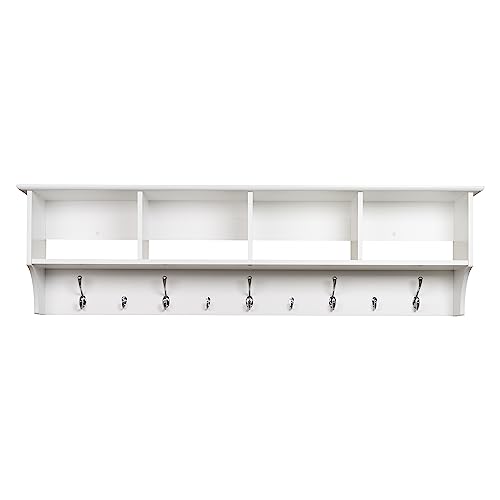 Prepac 60 inch Wide Hanging Entryway Shelf, White