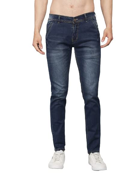 RendMen's Slim Fit Washed Light Blue Jeans (2-MB - 2)