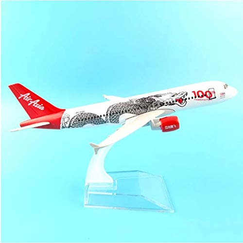 QIDS 16cm Plane Model Airplane Model Air Asia Airbus 320 Aircraft Model 1:400 Diecast Metal Airplanes Plane Toy Gift