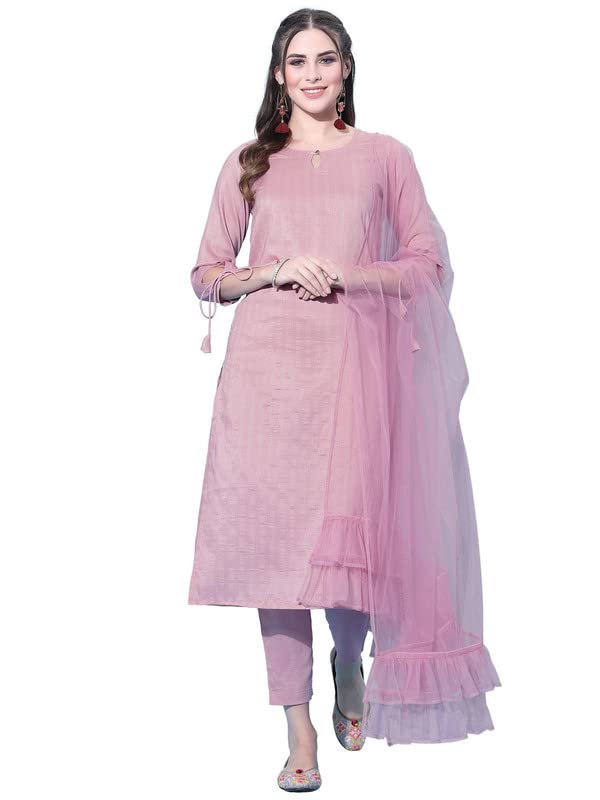 SanisaWomen KURTA SET, Light Pink, 38