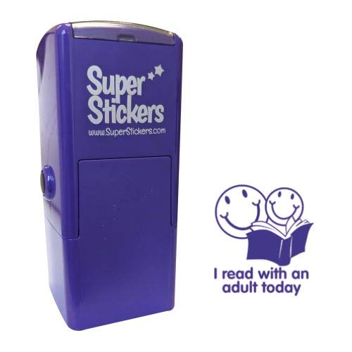 SuperStickers I Read With An Adult Today Stamper - Purple,28mm