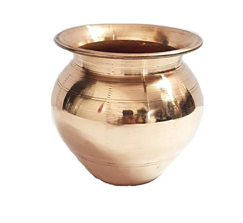 JPS Copper Big Kalash Lota Water Storage Pot/Puja Lota 750 ml