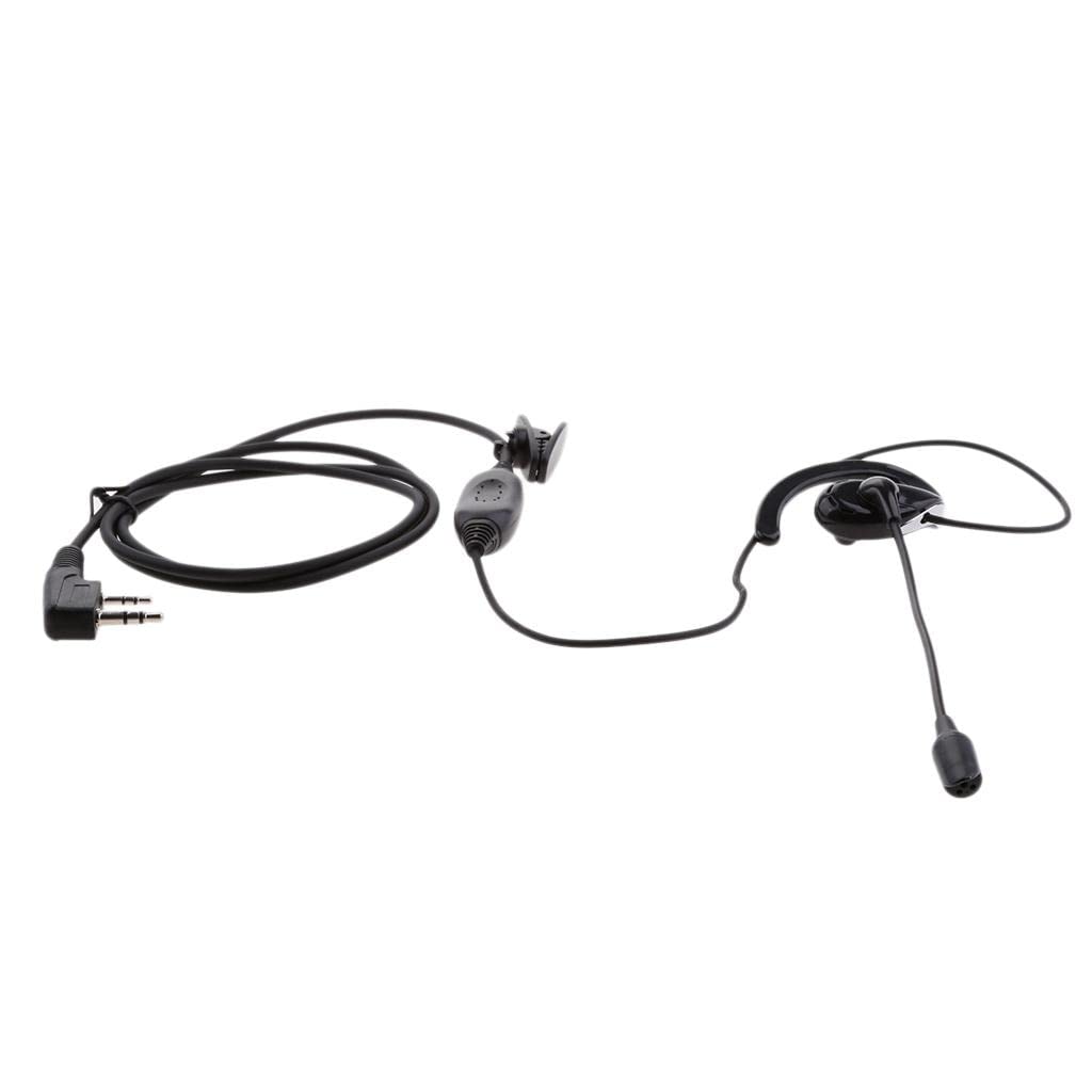 UJEAVETTE® 2 Pin Ear Earpiece Microphone PTT Headset for Baofeng Walkie Talkie UV-5R 777 888s Kenwood Puxing Wouxun HYT