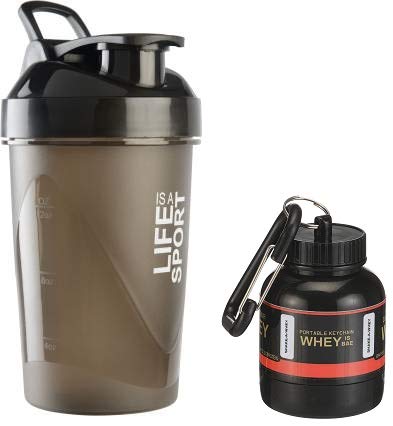 DOVEAZ Plastic Life is A Sport Shaker Bottle with Protein Funnel/Fuel Shaker/Gym Shaker/Protein Shaker/Sipper Bottle/Gym Bottle/Water Bottle, 500ml (Black)