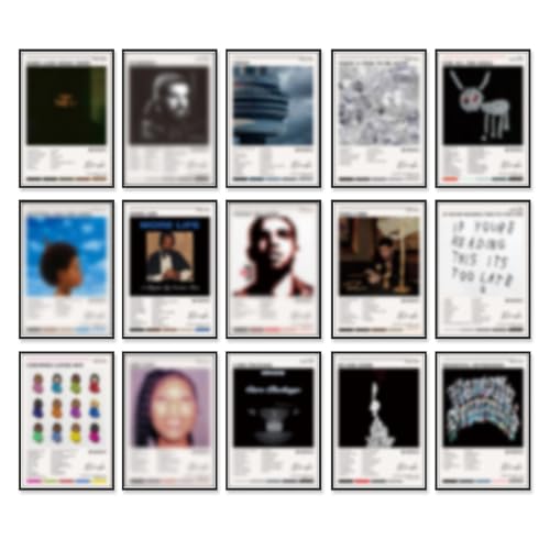 Drake Poster (15 Pcs 8x12 inch) Album Cover Posters Paper Prints Unframed, Music Posters Wall Art Collage Kit for Room Decor