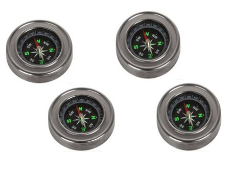 GOLD LEAF Divine Miracles Stainless Steel Directional Magnetic Compass for Feng Shui/Travel (Black) Set of 4 pcs