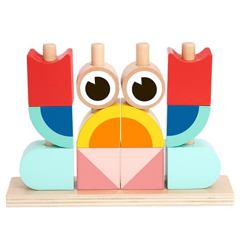 Tooky ToyWooden Variety Blocks Set, 13 Pcs,