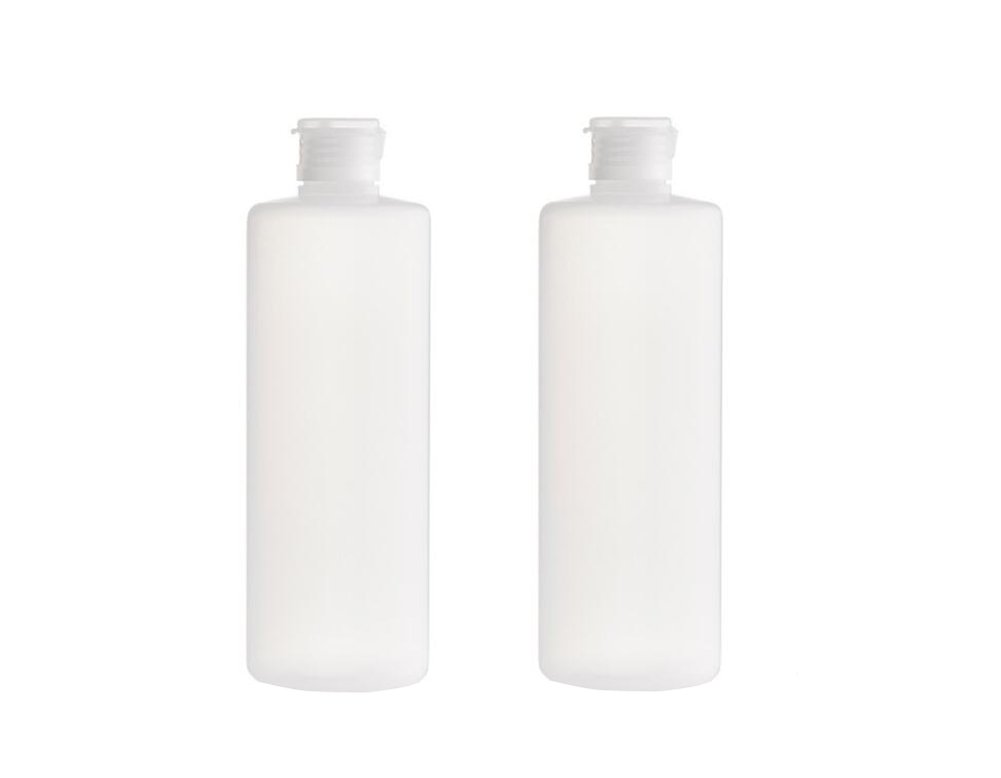 Elandy 400Ml/14Oz: 2Pcs Transparent Refillable Empty Plastic Cosmetic Squeezable Vial Bottles Jar Pot with Flip Cap Toner Lotion Shower Gel Shampoo Storage Container (400Ml/14Oz)