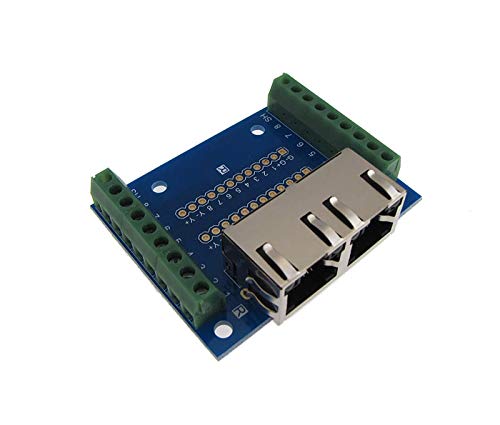 Dual RJ45 Ethernet Connector Breakout Board w/LED Screw terminals