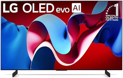 LG 42-Inch Class OLED evo C4 Series Smart TV 4K Processor Flat Screen with Magic Remote AI-Powered with Alexa Built-in (OLED42C4PUA, 2024)