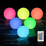 WHATOOK Floating Pool Lights for Swimming Pool: 6 Pack 16 Color with Remote Control IP68 Waterproof Led Ball Lights,Glow Orb Hot Tub Kids Pond Night Lights for Pool,Lawn,Beach,Party Decor