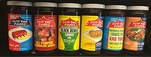 Mid Pac Foods Sauces Pack of 6 Flavors (Char Siu, Barbecue, Black Bean, Sweet & Sour, Kau Yuke, Shoyu Chicken)