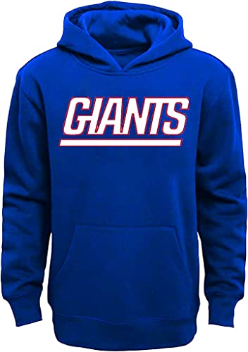 NFL Youth 8-20 Team Color Wordmark Fleece Sweatshirt Hoodie - New York Giants Blue (10-12)