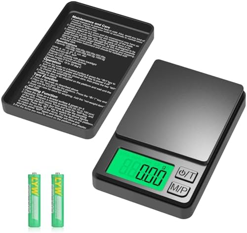 Digital Pocket Scale 1000g x 0.01g, Diyife Portable Precision Gram Scale Jewelry Scale with Protective Cover, Backlit LCD, 7 Units Tare, for Food, Kitchen, Coffee, Battery Included