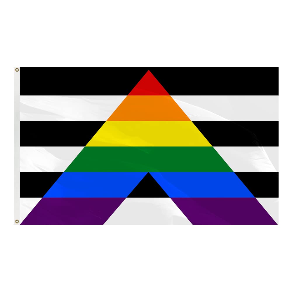 Gay Straight Ally Flag 3x5Ft US Flags LGBT Straight Alliance Rainbow Flags Vivid Color…