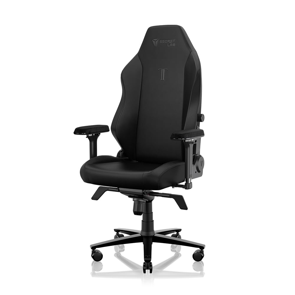 Secretlab Titan Evo NanoGen Pure Black Gaming Chair - Reclining - Ergonomic & Comfortable Computer Chair with 4D Armrests - Magnetic Head Pillow & 4-Way Lumbar Support - Black - Leatherette