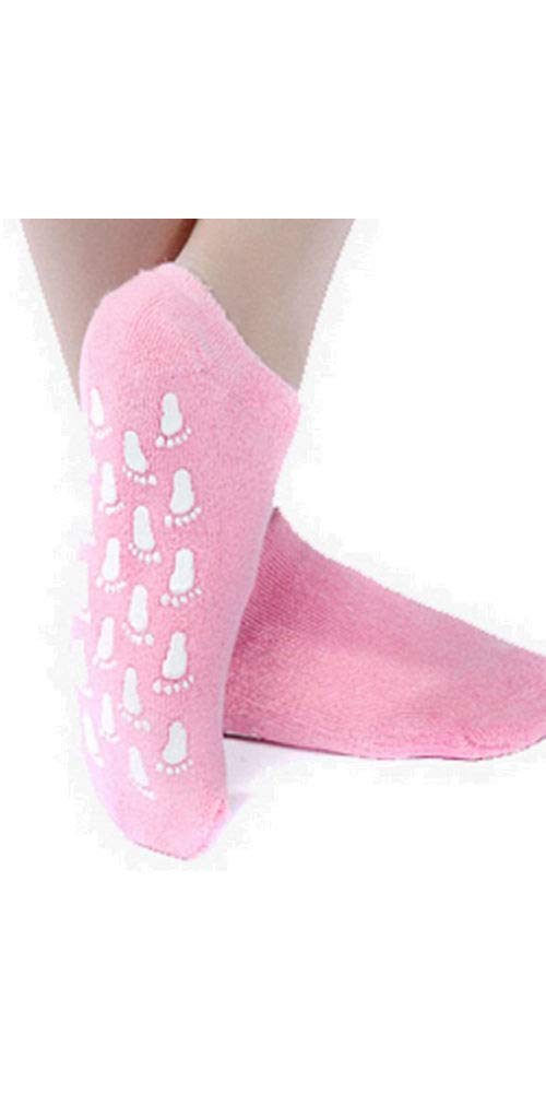 Unknown Pink Moisturize Soften Repair Cracked Skin Moisturizing Treatment Gel Spa Socks, GH4822, One Size