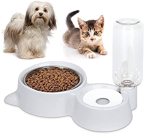 ANTOLEAutomatic Water Dispenser Double Dog Bowl Cat Feeding Station Stainless Steel Water and Food Bowls Quality Dog Bowl Holder for Dogs Cats