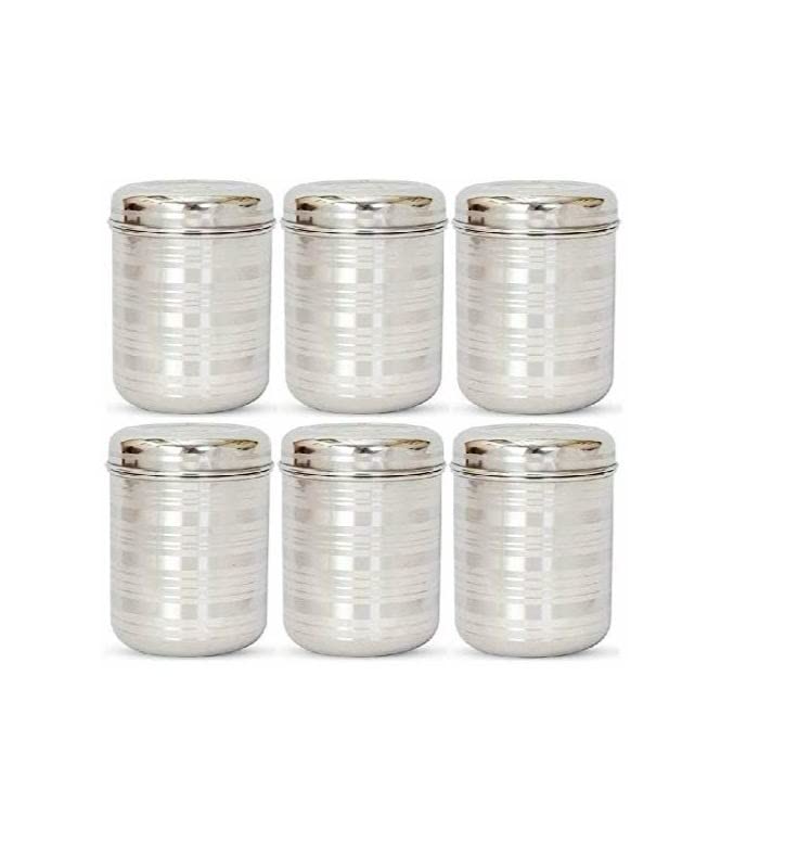 Subaa Stainless Steel Air Tight Masala Dabba ( Pack of 6)