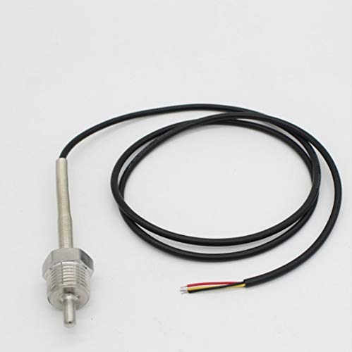 Xucus 1x DS18B20 Digital Temperature Sensor G1/2" Thread Probe OD=6mm 1m PVC 3-core Wire SUS304 Stainless Steel Shell L30-400mm - (Color: L300mm)