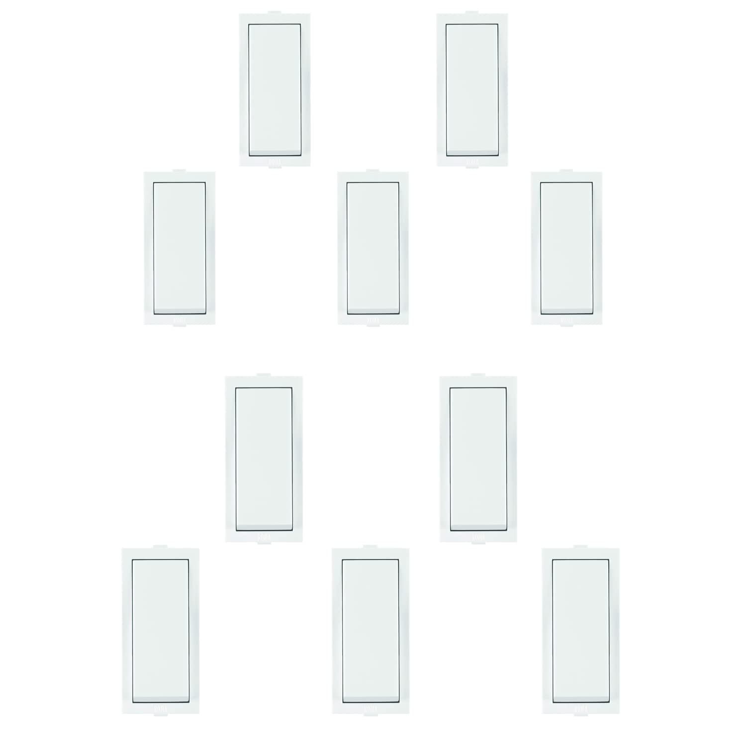 Anchor by Panasonic Polycarbonate Roma One Way Switch 6 Amp (White, Pack of 10)