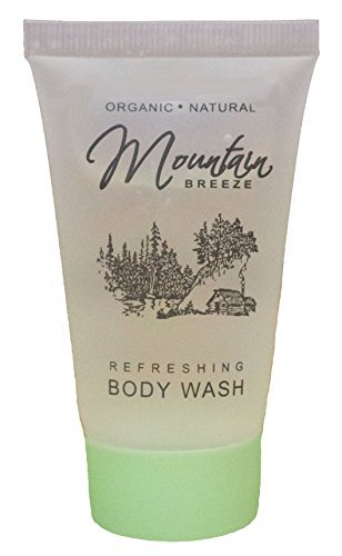 Mountain Breeze Soap Body Wash, Hotel Toiletries Bulk, 1 oz, Travel Size Body Wash, Amenities for Guest Hospitality, Motel, AirBnB, Gym, Luxury, Airport (Case of 300)