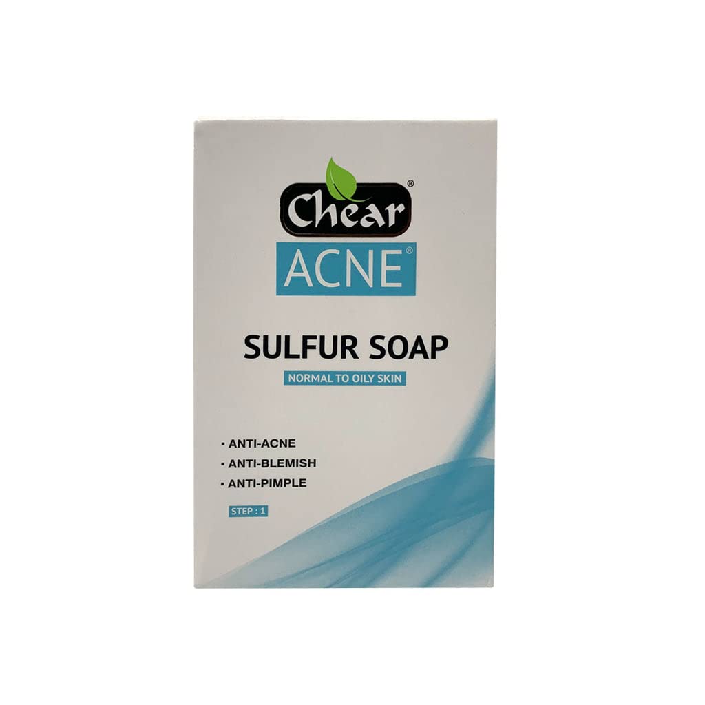 Chear Acne Sulfur Soap 150g - Anti Blemish Spot Treatments Scar Removal Pimple for Adults and Teens