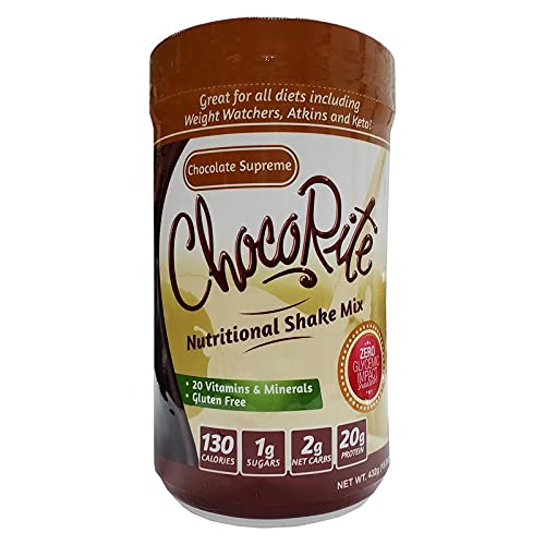 ChocoRite - Protein Shake Mix - Chocolate Supreme - 12 Servings - High Protein 20g