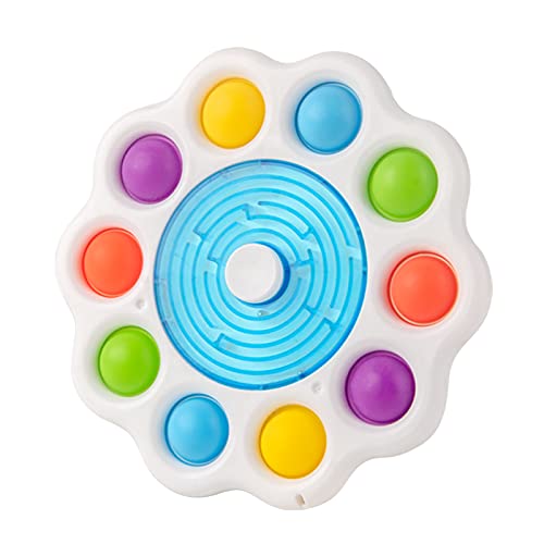 immino Colorful Push Pop Bubble Fidget Spinner Puzzle Maze Intelligent Labyrinth Toy Anti-Anxiety Multi-Function Gift for Kids and Adults