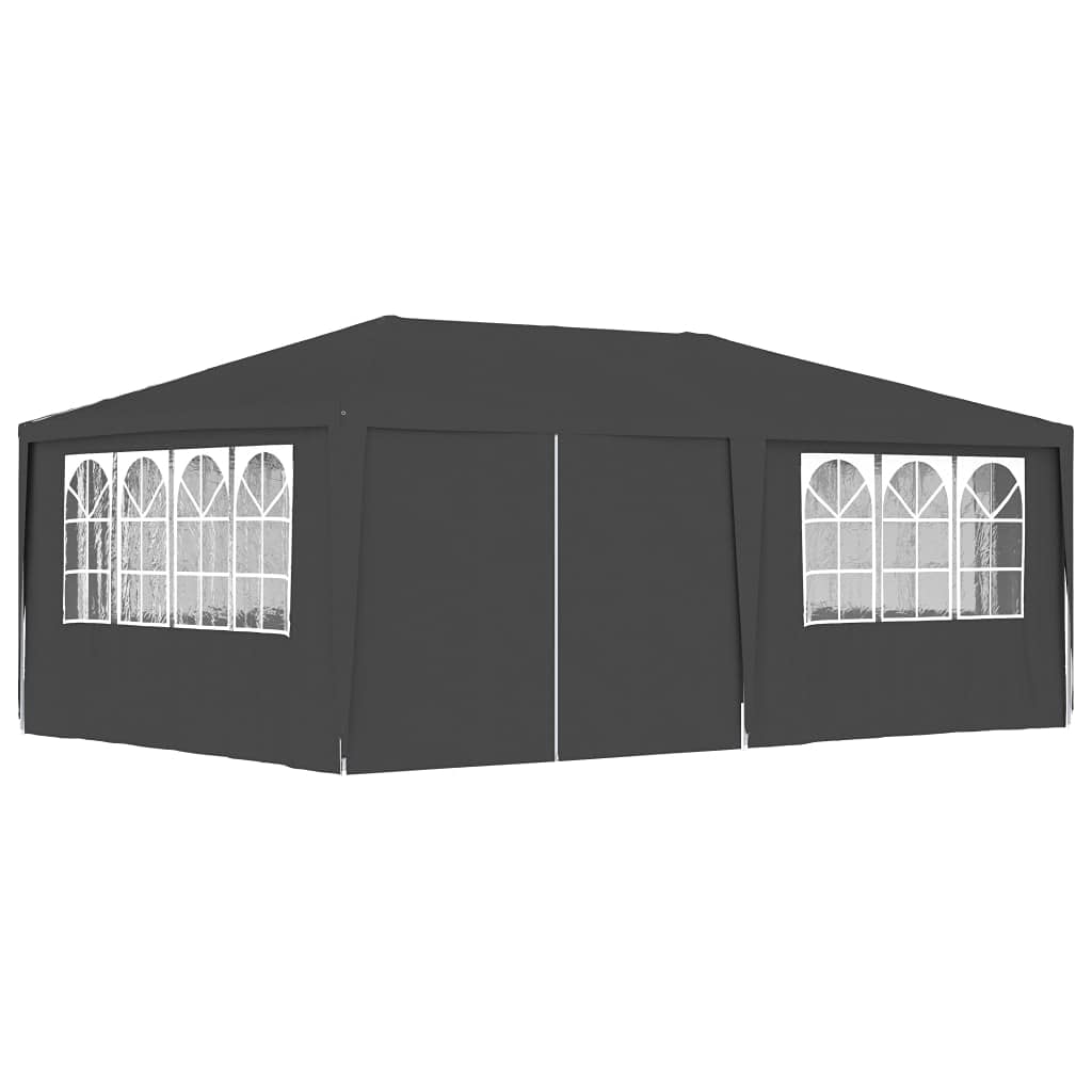 vidaXL Professional Party Tent with Side Walls UV Resistant Outdoor Garden Canopy Gazebo Pavilion Marquees Cover Shelter 4x6m Anthracite 90g/m²