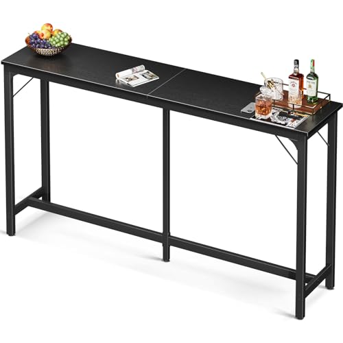 ODK 71 Inch Bar Table, Bar Height Pub Table, Counter Height Bar Table, Rectangular High Top Kitchen & Dining Counter Tables with Sturdy Legs & Easy-to-Clean Top, Black