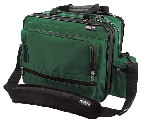 Hopkins Medical ProductsMark V Shoulder Bag, HIPAA Compliant Lockable Zippers for Security, Adjustable Straps and Reinforced Bottom, Fold-Down Compartment, 13x11.25x7.5in, Hunter Green