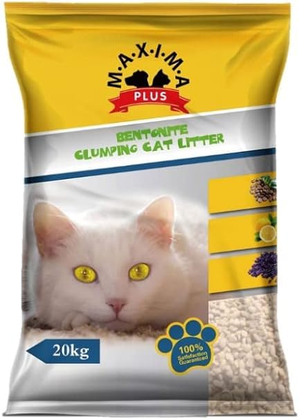 Maxima Plus Cat litter, Flushable Clumping Cat Litter Pellets, Pure Natural Pretty Dust-Free Kitty Litter, Low Tracking, Odor Free, Ultra Absorbent Cat Litter 20L, 2oKG bag